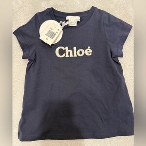 NWT Chloe logo tshirt navy size 3